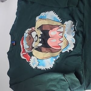Vtg 1994 taz looney tunes Christmas Sun Sportswear Crewneck Sweatshirt USA